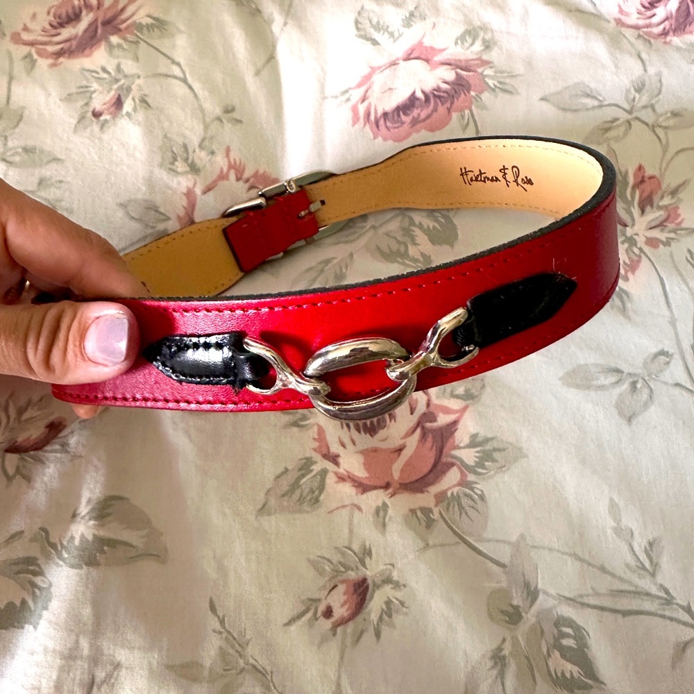 Hartman & Rose leather dog collar XL size 50/30, red, unused